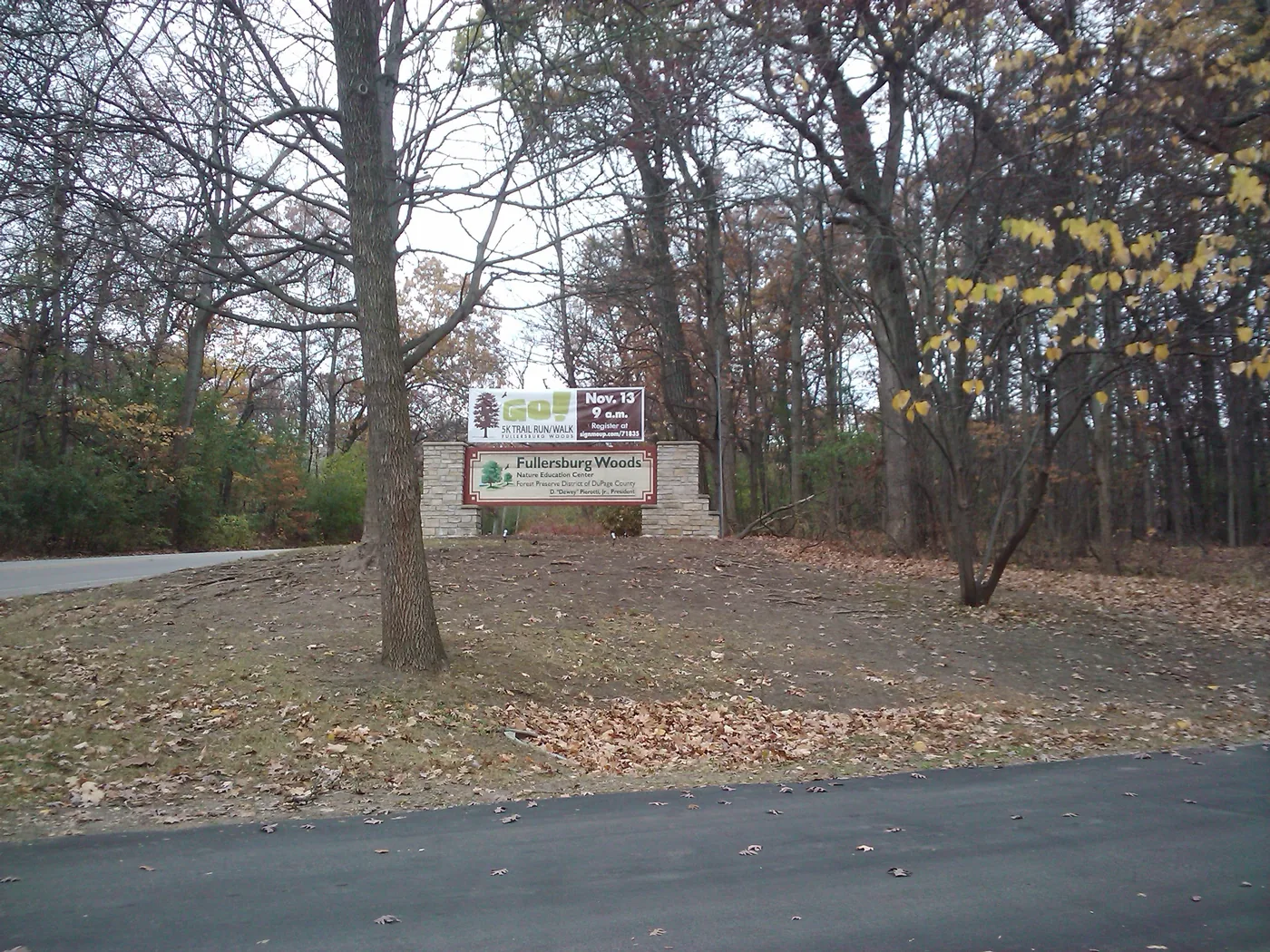 Graue Mill and the wooded grounds at Fullersburg Woods Forest Preserve in Oak Brook